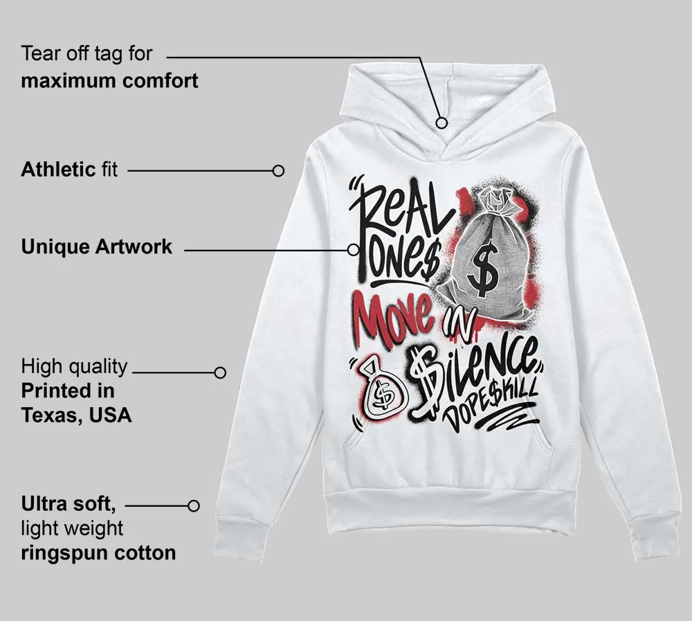 Black Toe 14s DopeSkill Hoodie Sweatshirt Real Ones Move In Silence Graphic sold by DopeSkill product image thumbnail 3
