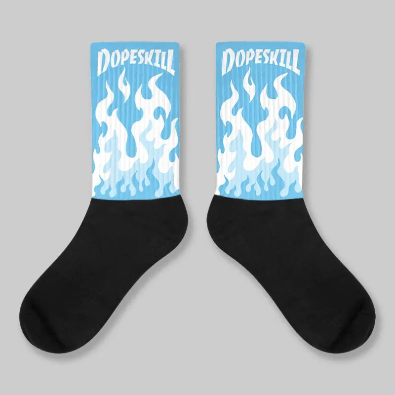 Legend Blue 11s DopeSkill Sublimated Sock FIRE Graphic sold by DopeSkill