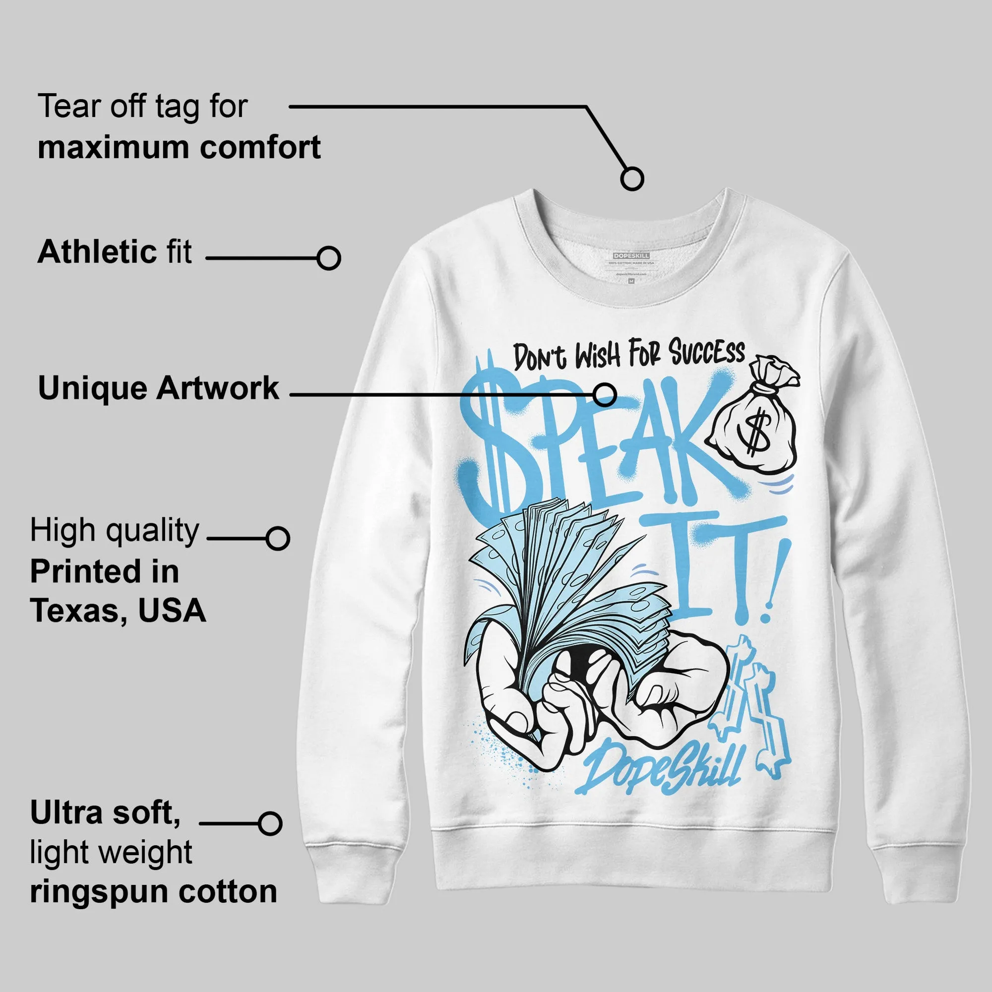 Legend Blue 11s DopeSkill Sweatshirt Speak It Graphic sold by DopeSkill product image thumbnail 3
