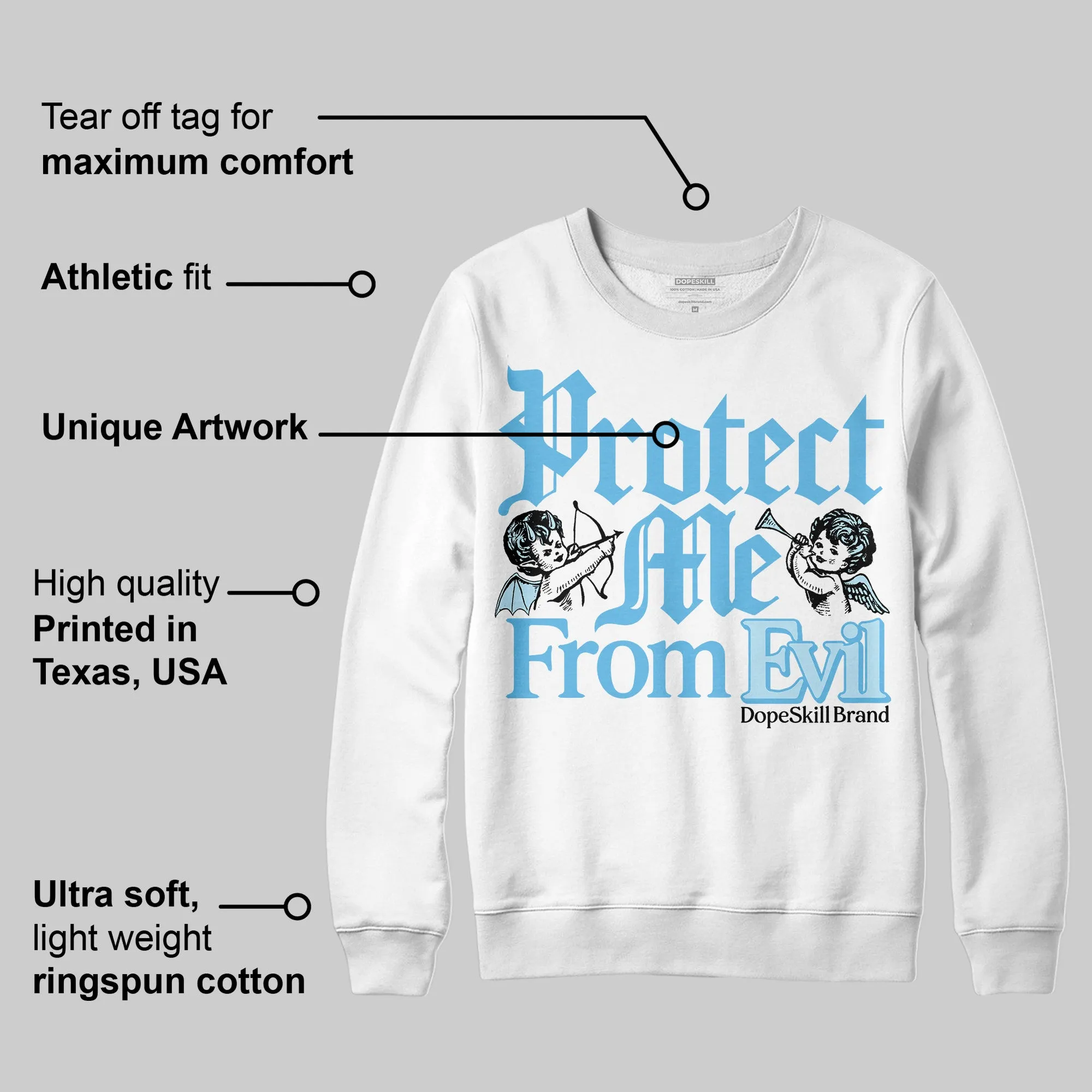 Legend Blue 11s DopeSkill Sweatshirt Protect Me From Evil Graphic sold by DopeSkill product image thumbnail 3