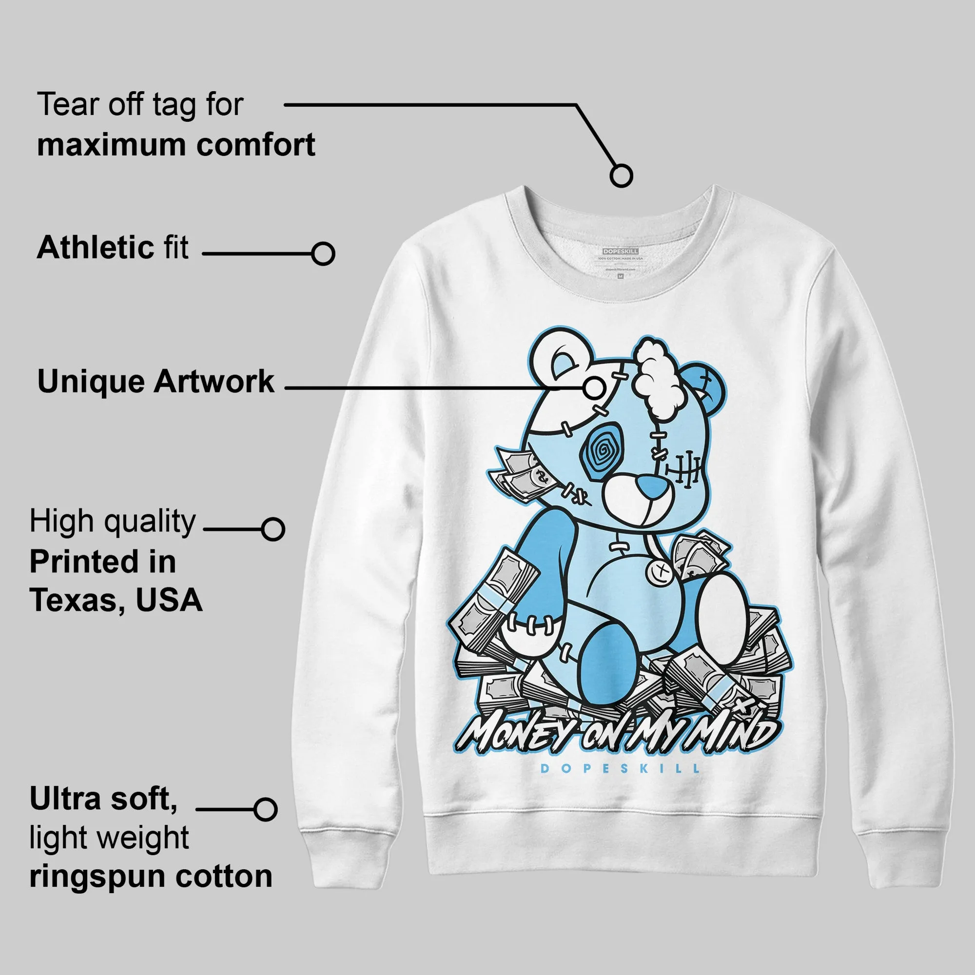 Legend Blue 11s DopeSkill Sweatshirt MOMM Bear Graphic sold by DopeSkill product image thumbnail 3
