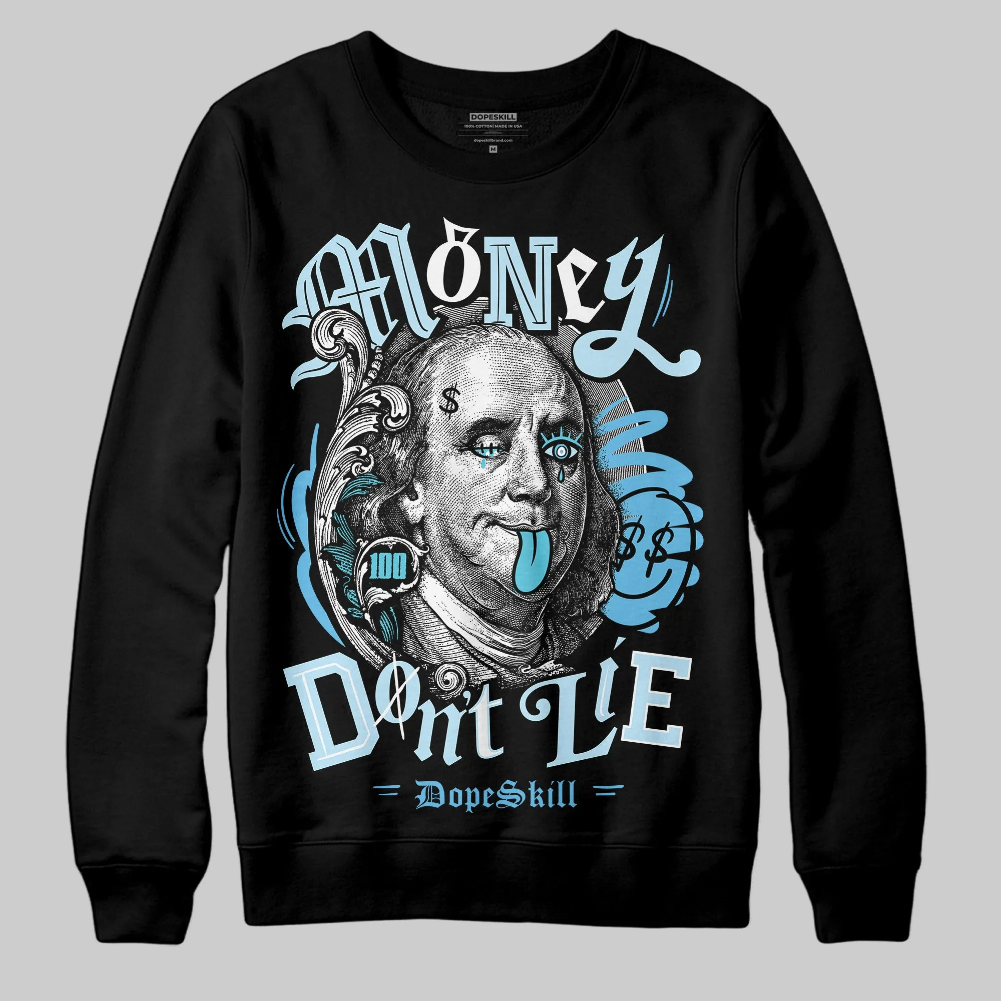 Legend Blue 11s DopeSkill Sweatshirt Money Don't Lie Graphic sold by DopeSkill product image thumbnail 2