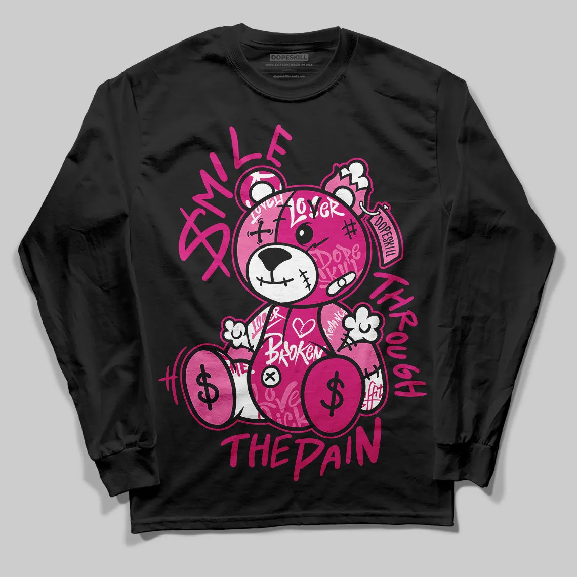 Rick RO Pink Leather Sneakers DopeSkill Long Sleeve T-Shirt Smile Through The Pain Graphic sold by DopeSkill