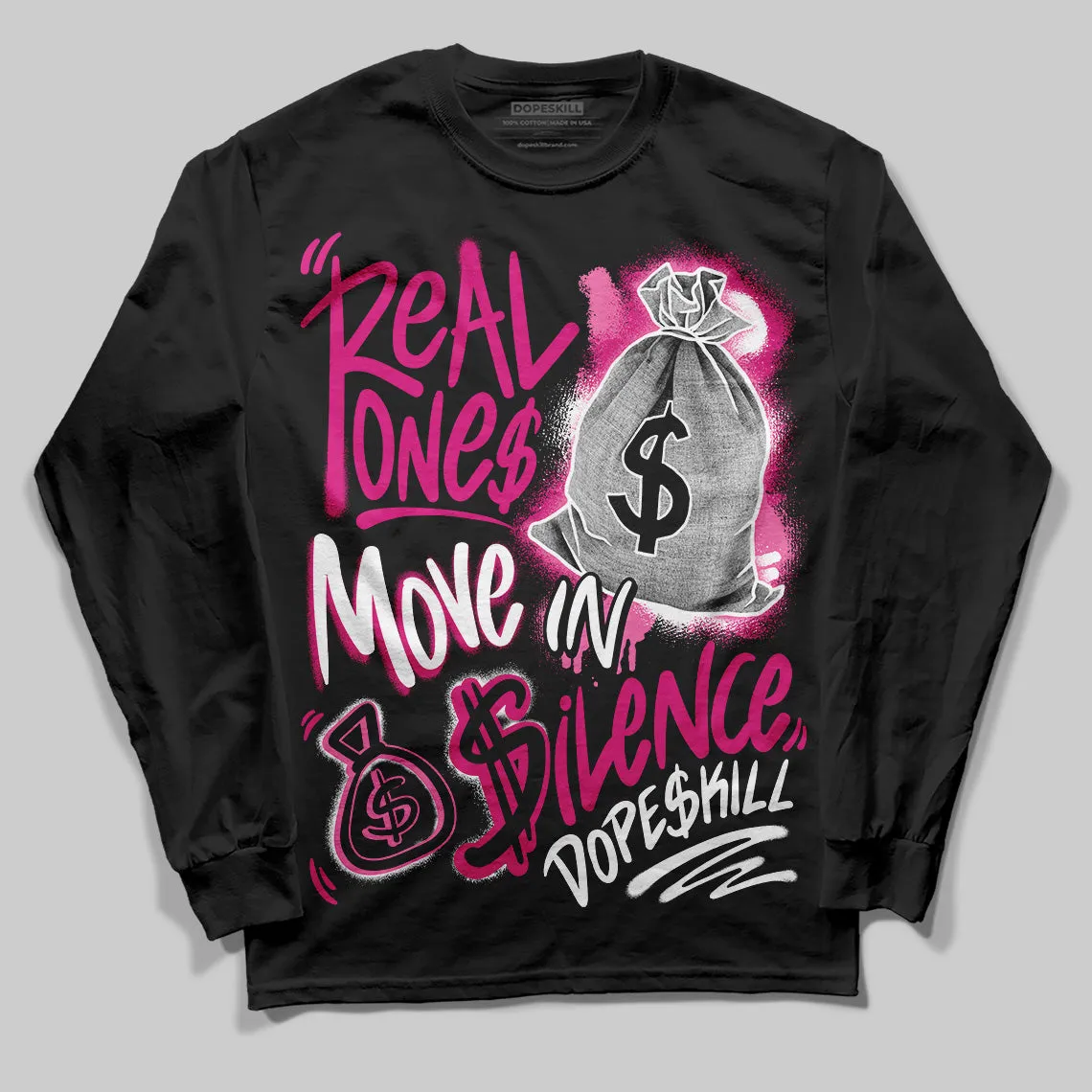 Rick RO Pink Leather Sneakers DopeSkill Long Sleeve T-Shirt Real Ones Move In Silence Graphic sold by DopeSkill