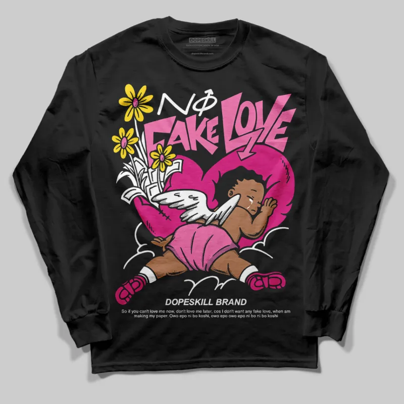 Rick RO Pink Leather Sneakers DopeSkill Long Sleeve T-Shirt No Fake Love Graphic sold by DopeSkill