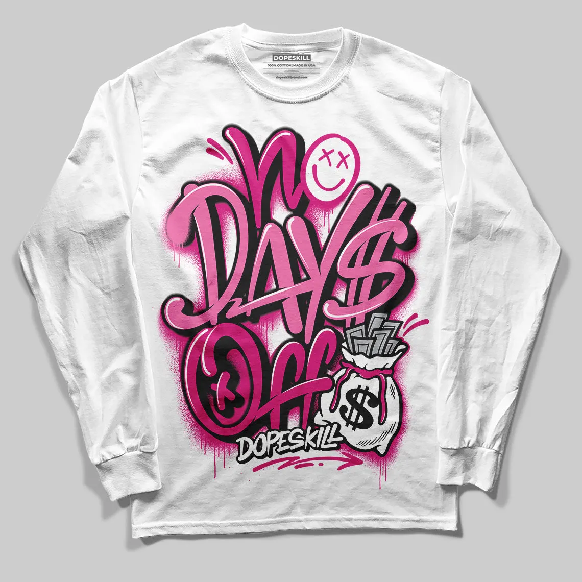 Rick RO Pink Leather Sneakers DopeSkill Long Sleeve T-Shirt No Days Off Graphic sold by DopeSkill product image thumbnail 2