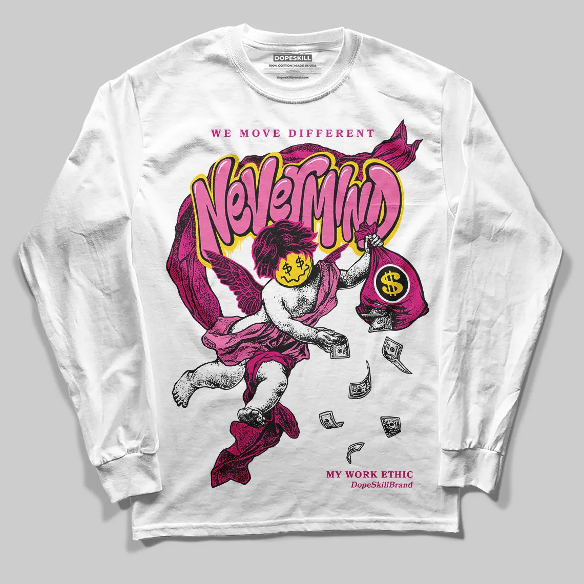 Rick RO Pink Leather Sneakers DopeSkill Long Sleeve T-Shirt Nevermind Graphic sold by DopeSkill product image thumbnail 2