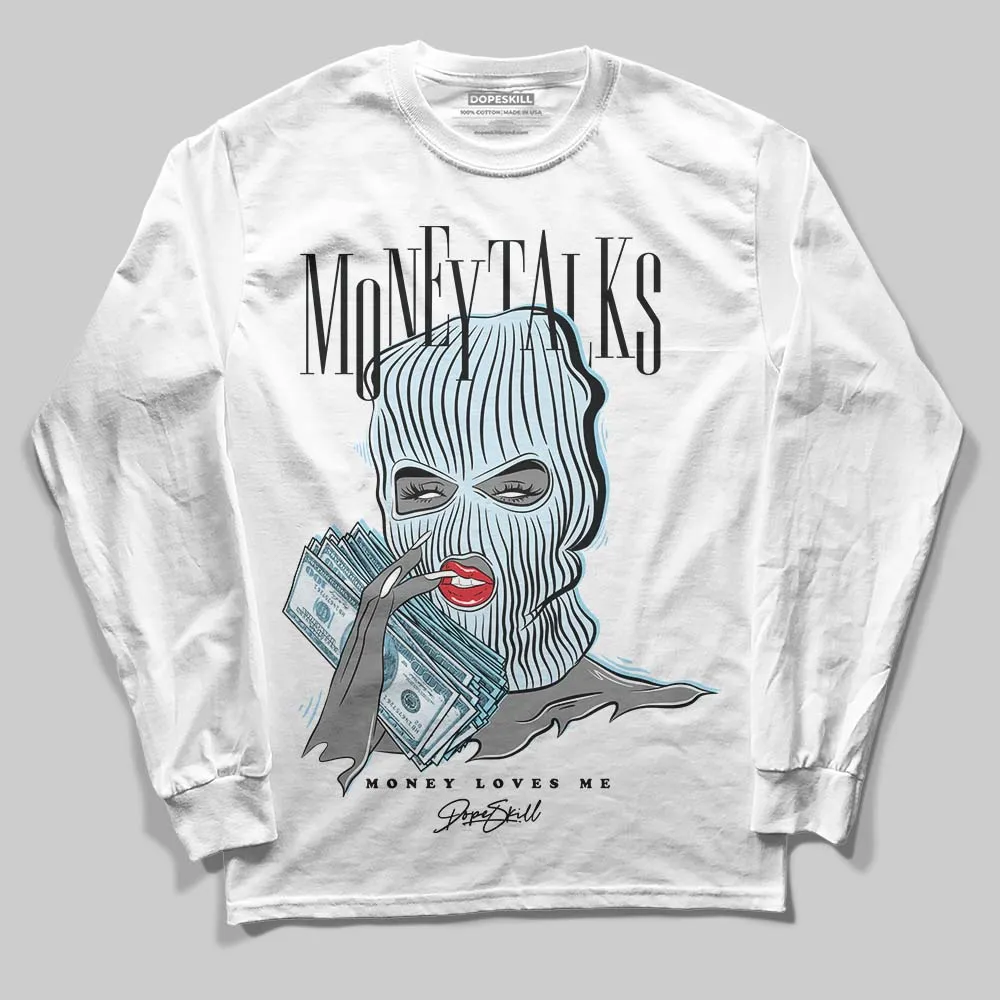 Knu Stack Vintage Satin Dream Blue DopeSkill Long Sleeve T-Shirt Money Talks Graphic sold by DopeSkill