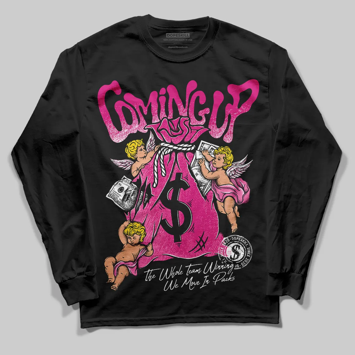 Rick RO Pink Leather Sneakers DopeSkill Long Sleeve T-Shirt Money Bag Coming Up Graphic sold by DopeSkill