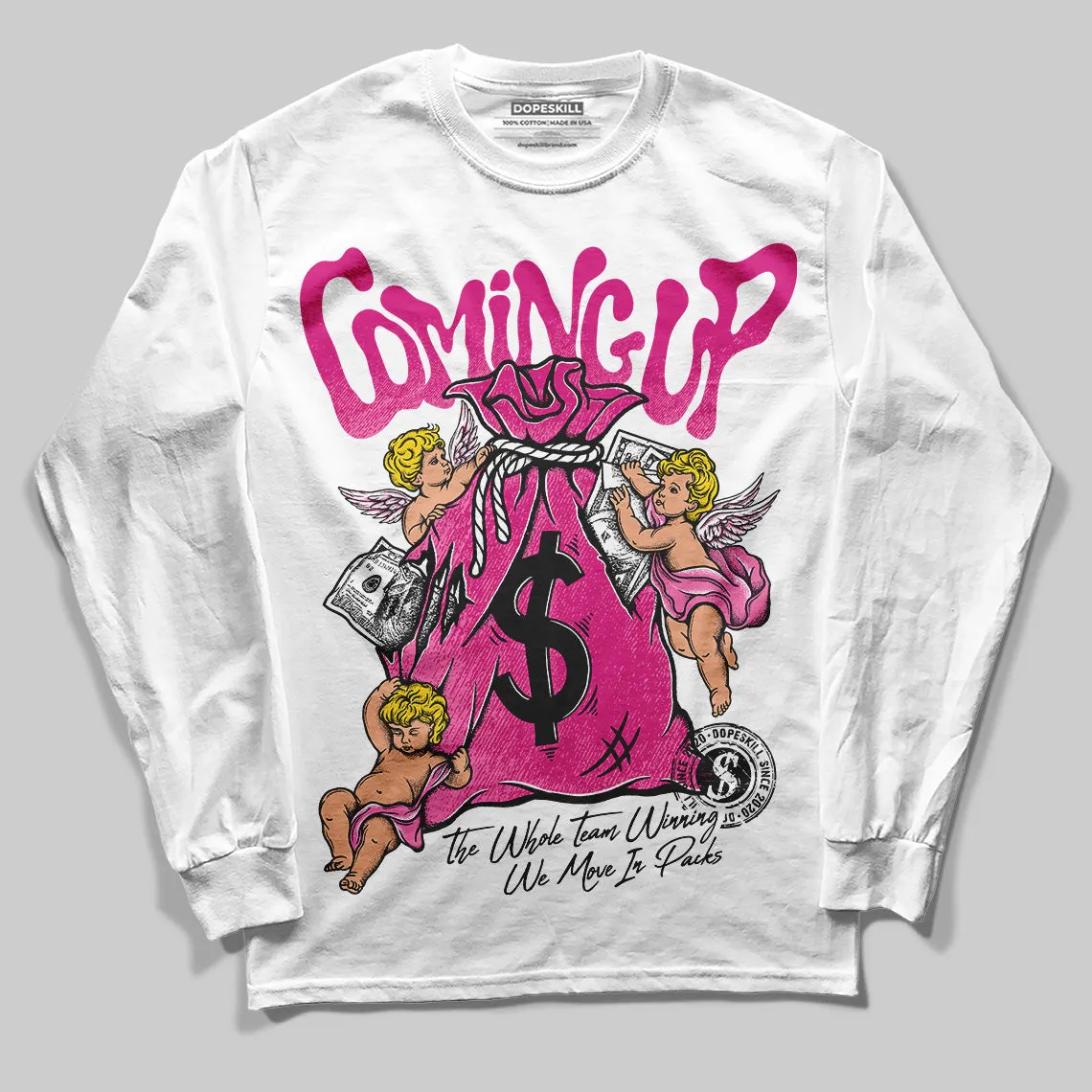 Rick RO Pink Leather Sneakers DopeSkill Long Sleeve T-Shirt Money Bag Coming Up Graphic sold by DopeSkill product image thumbnail 2