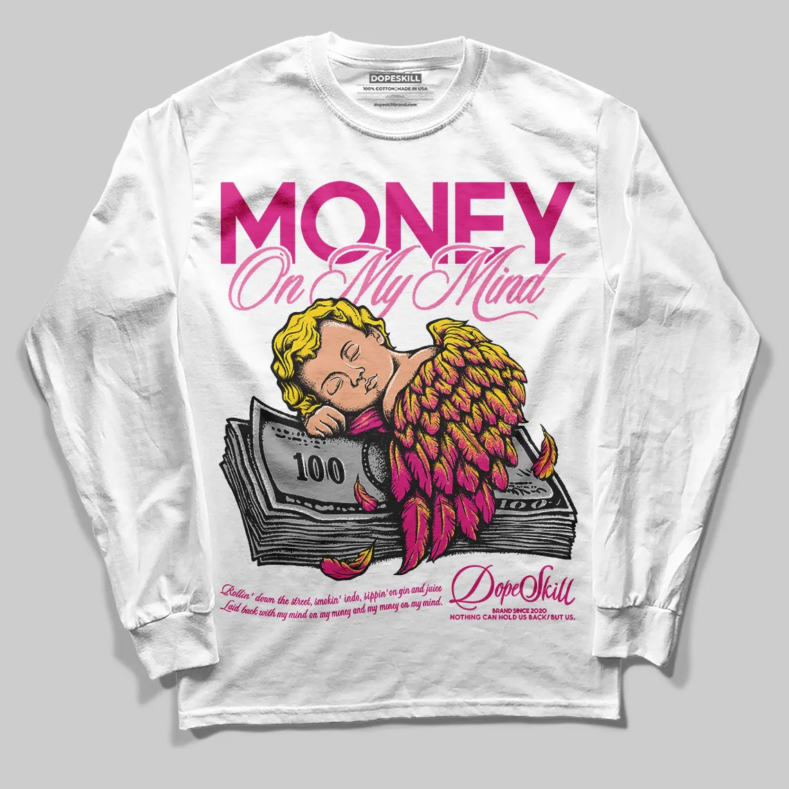 Rick RO Pink Leather Sneakers DopeSkill Long Sleeve T-Shirt MOMM Graphic sold by DopeSkill product image thumbnail 2