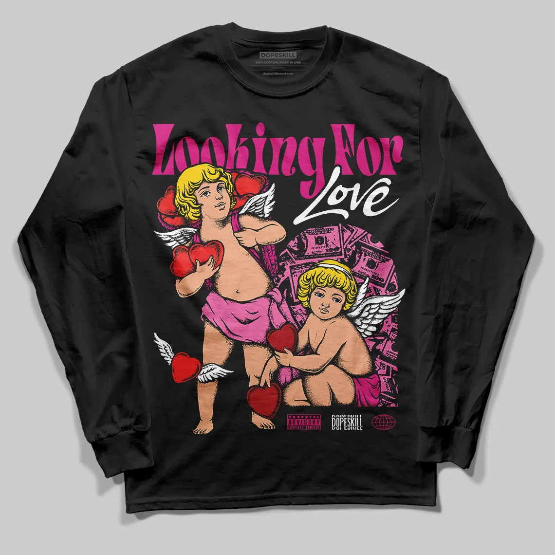 Rick RO Pink Leather Sneakers DopeSkill Long Sleeve T-Shirt Looking For Love Graphic sold by DopeSkill