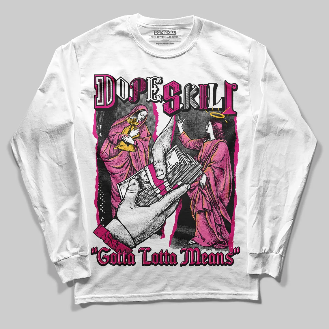 Rick RO Pink Leather Sneakers DopeSkill Long Sleeve T-Shirt Gotta Lotta Means Graphic sold by DopeSkill product image thumbnail 2