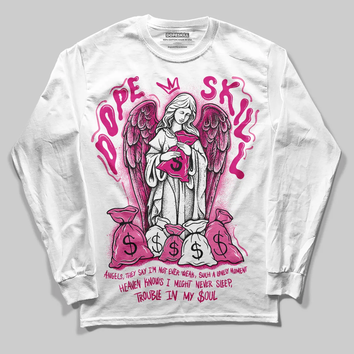Rick RO Pink Leather Sneakers DopeSkill Long Sleeve T-Shirt Angels Graphic sold by DopeSkill product image thumbnail 2