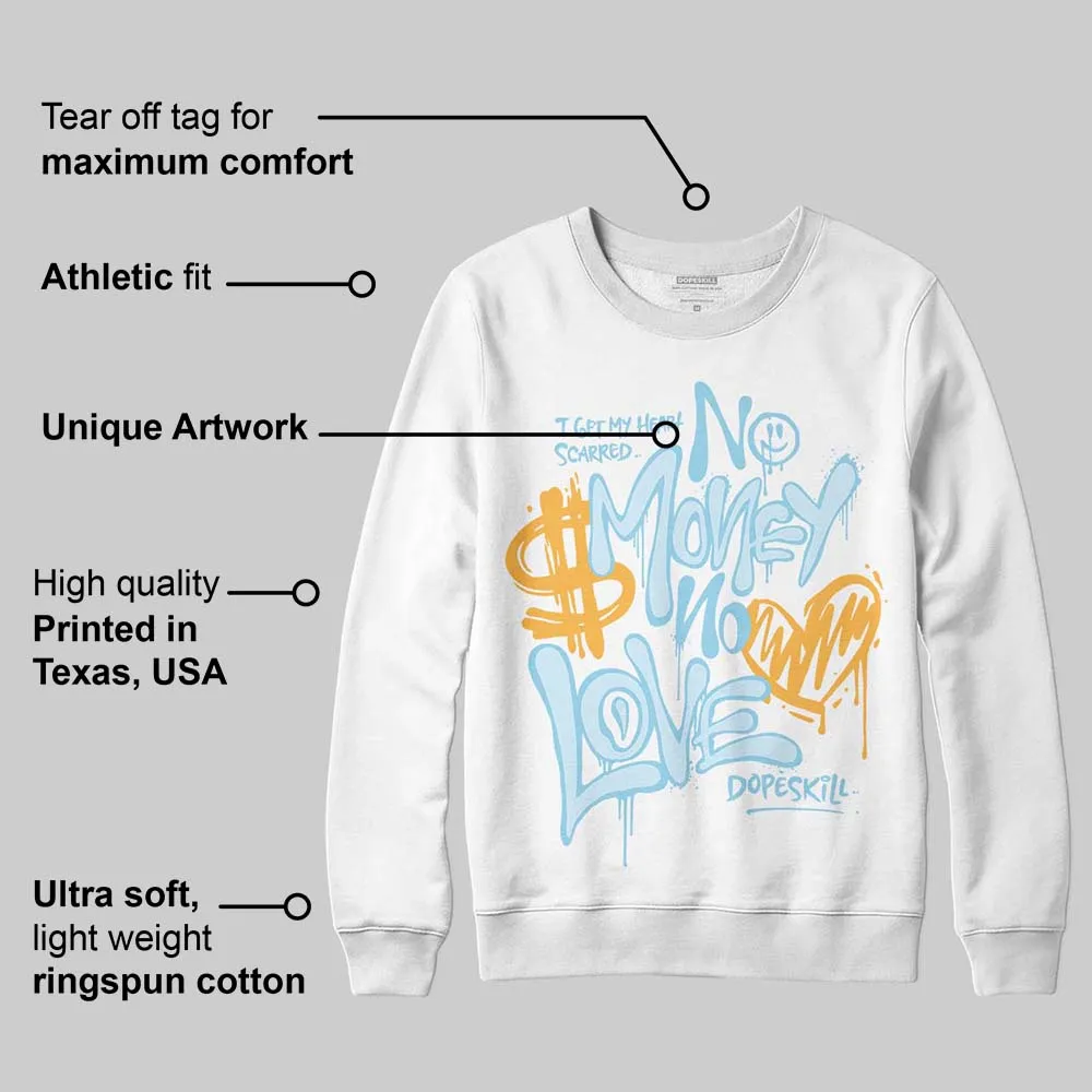 Knu Stack Vintage Satin Dream Blue DopeSkill Sweatshirt No Money No Love Typo Graphic sold by DopeSkill product image thumbnail 3