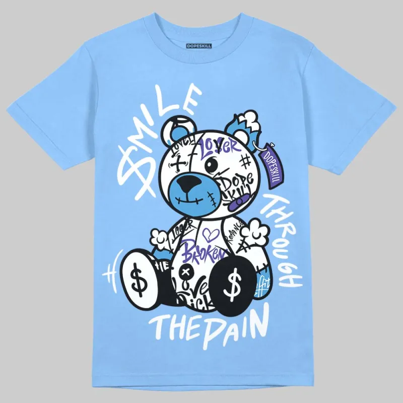 Knu Stack Vintage Satin Dream Blue DopeSkill Blue T-shirt Smile Through The Pain Graphic sold by DopeSkill