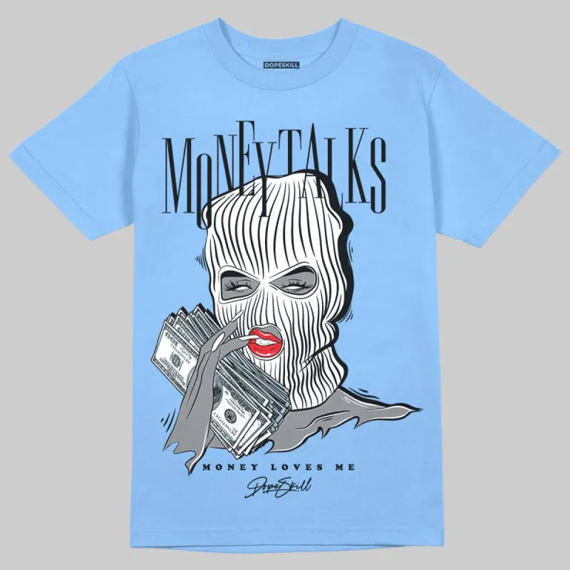 Knu Stack Vintage Satin Dream Blue DopeSkill Blue T-shirt Money Talks Graphic sold by DopeSkill