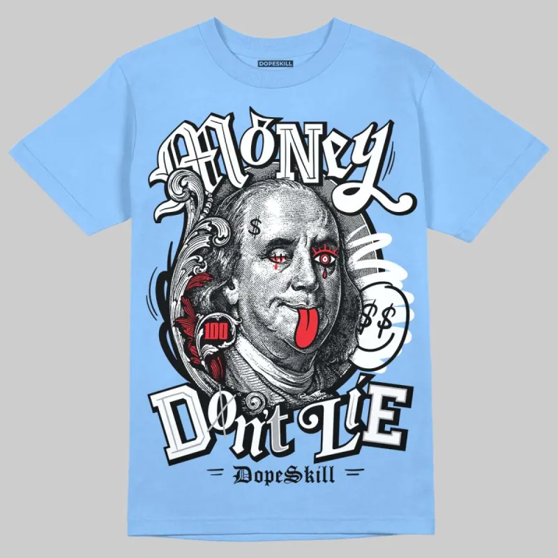 Knu Stack Vintage Satin Dream Blue DopeSkill Blue T-shirt Money Don't Lie Graphic sold by DopeSkill