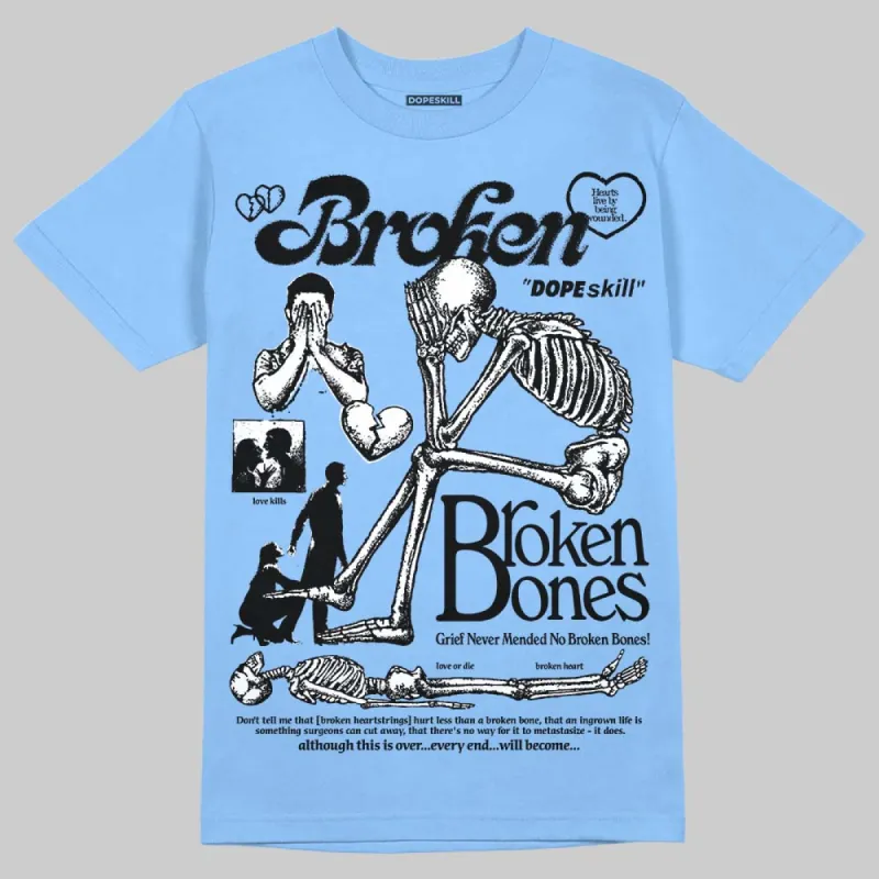 Knu Stack Vintage Satin Dream Blue DopeSkill Blue T-shirt Broken Bones Graphic sold by DopeSkill