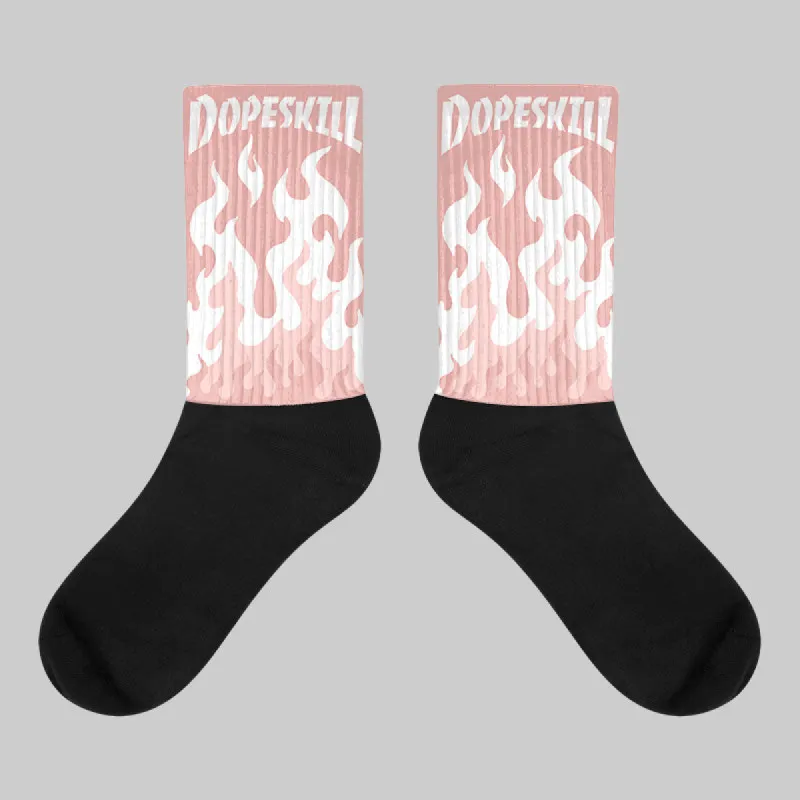 Leather Curb Glitter Pale Pink DopeSkill Sublimated Socks FIRE Graphic sold by DopeSkill