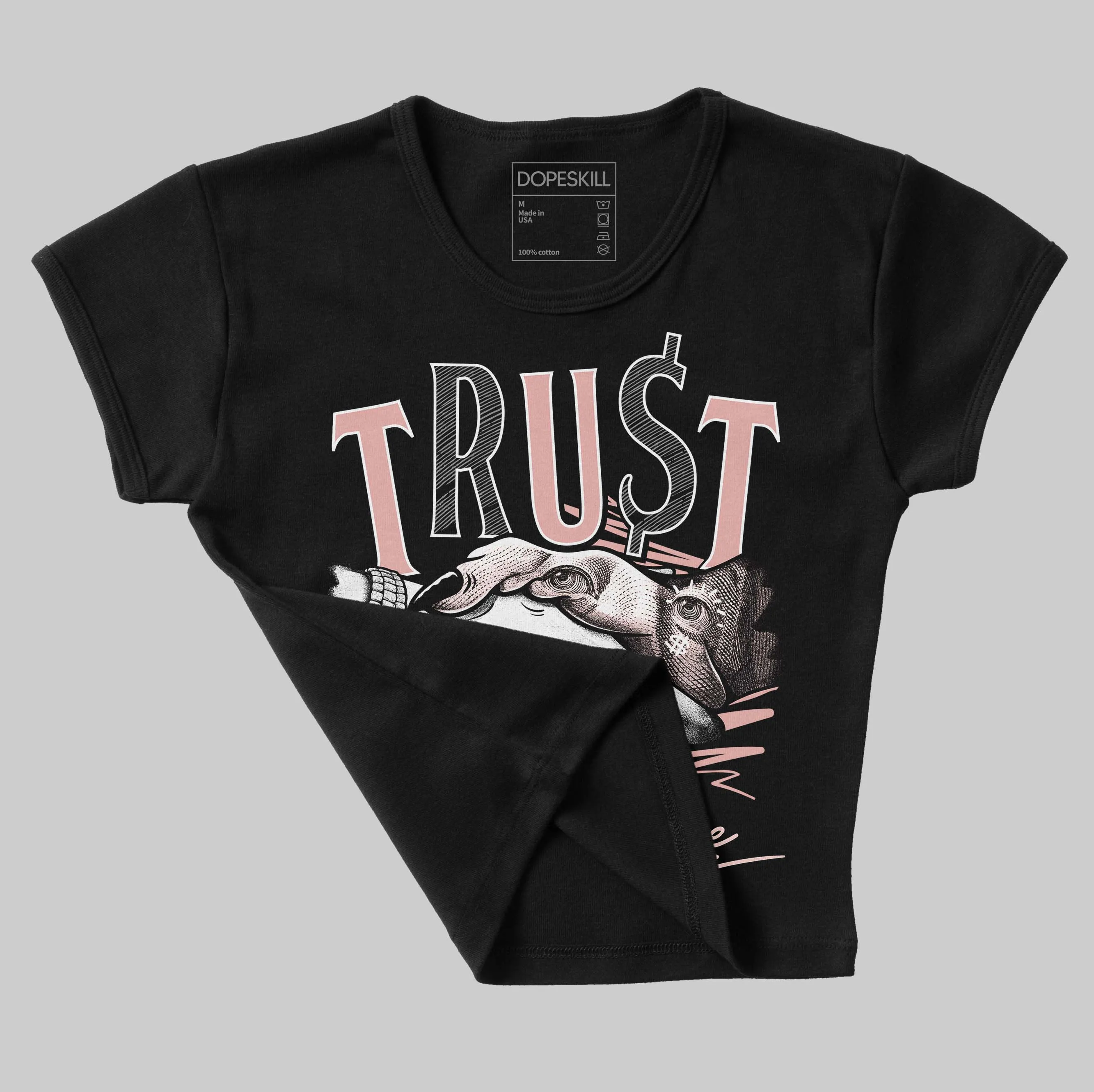 Leather Curb Glitter Pale Pink DopeSkill Women's Crop Top Trust No One Graphic sold by DopeSkill product image thumbnail 3