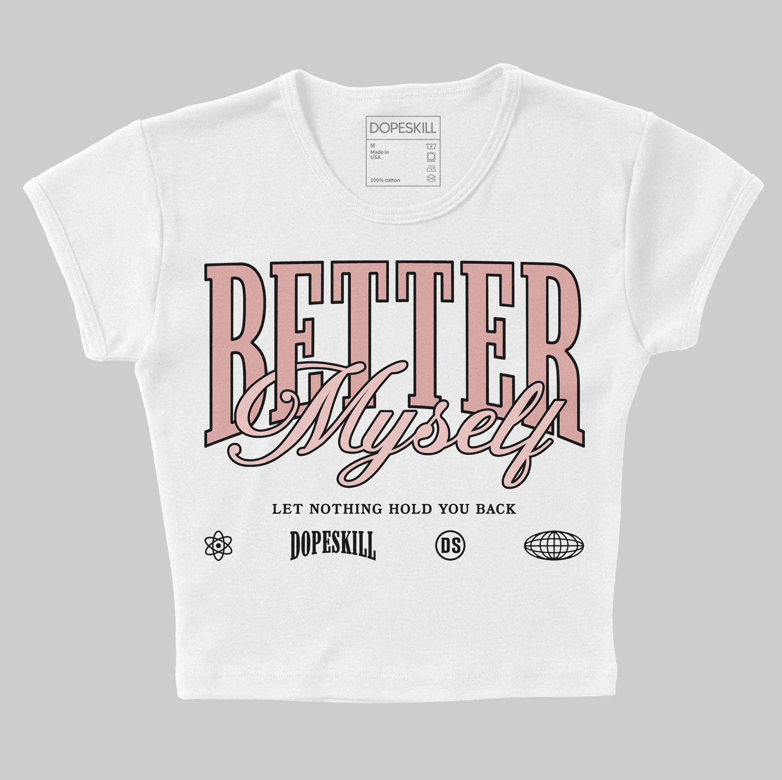 Leather Curb Glitter Pale Pink DopeSkill Women's Crop Top Better Myself Graphic sold by DopeSkill product image thumbnail 2