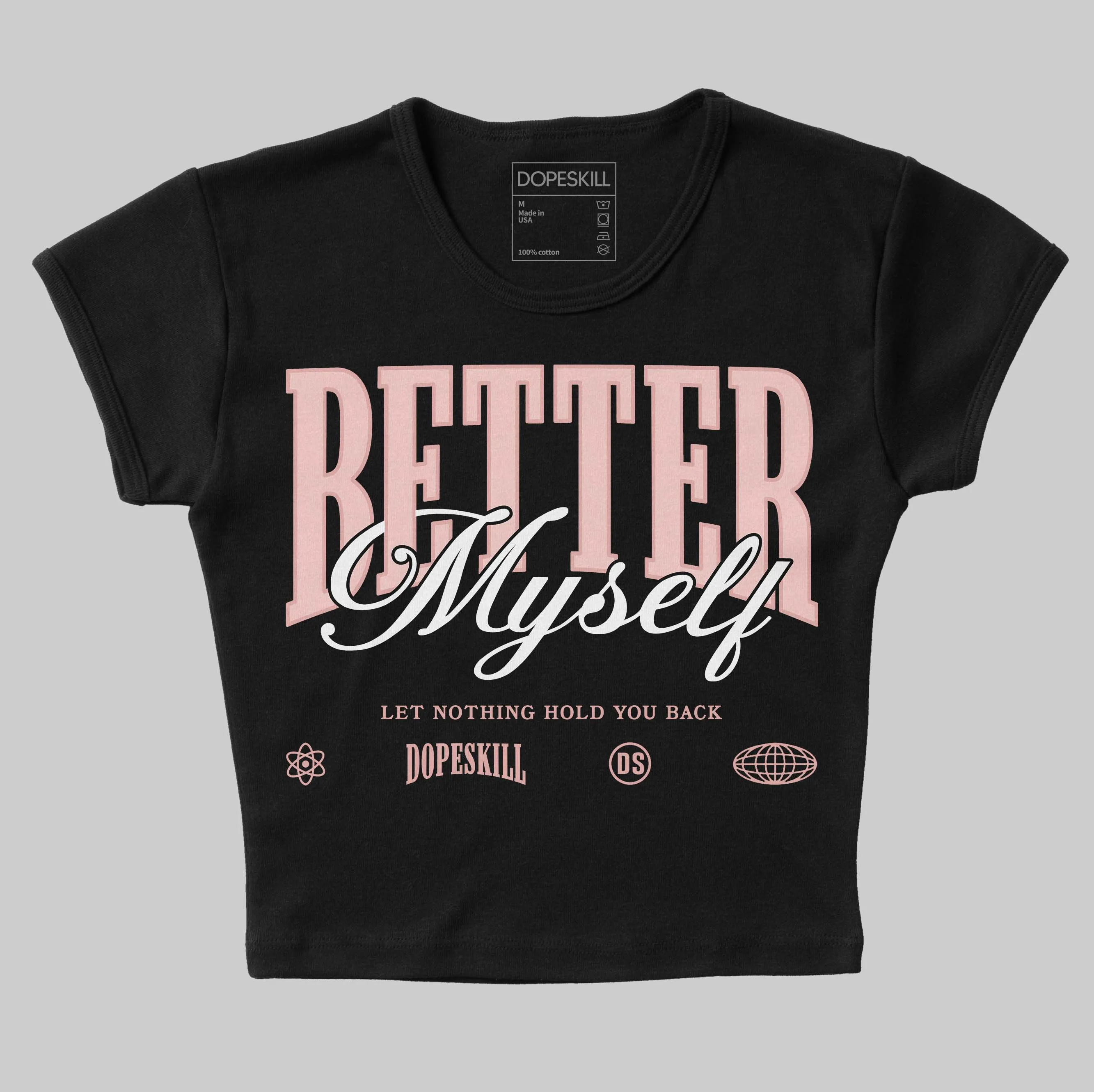 Leather Curb Glitter Pale Pink DopeSkill Women's Crop Top Better Myself Graphic sold by DopeSkill