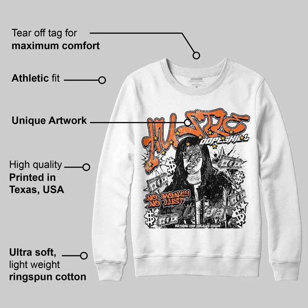 Orange Black White DopeSkill Sweatshirt No Money No Lust Graphic sold by DopeSkill product image thumbnail 3