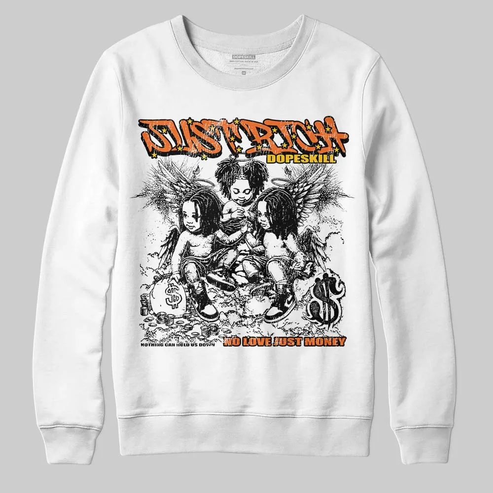 Orange Black White DopeSkill Sweatshirt Just Rich Graphic sold by DopeSkill