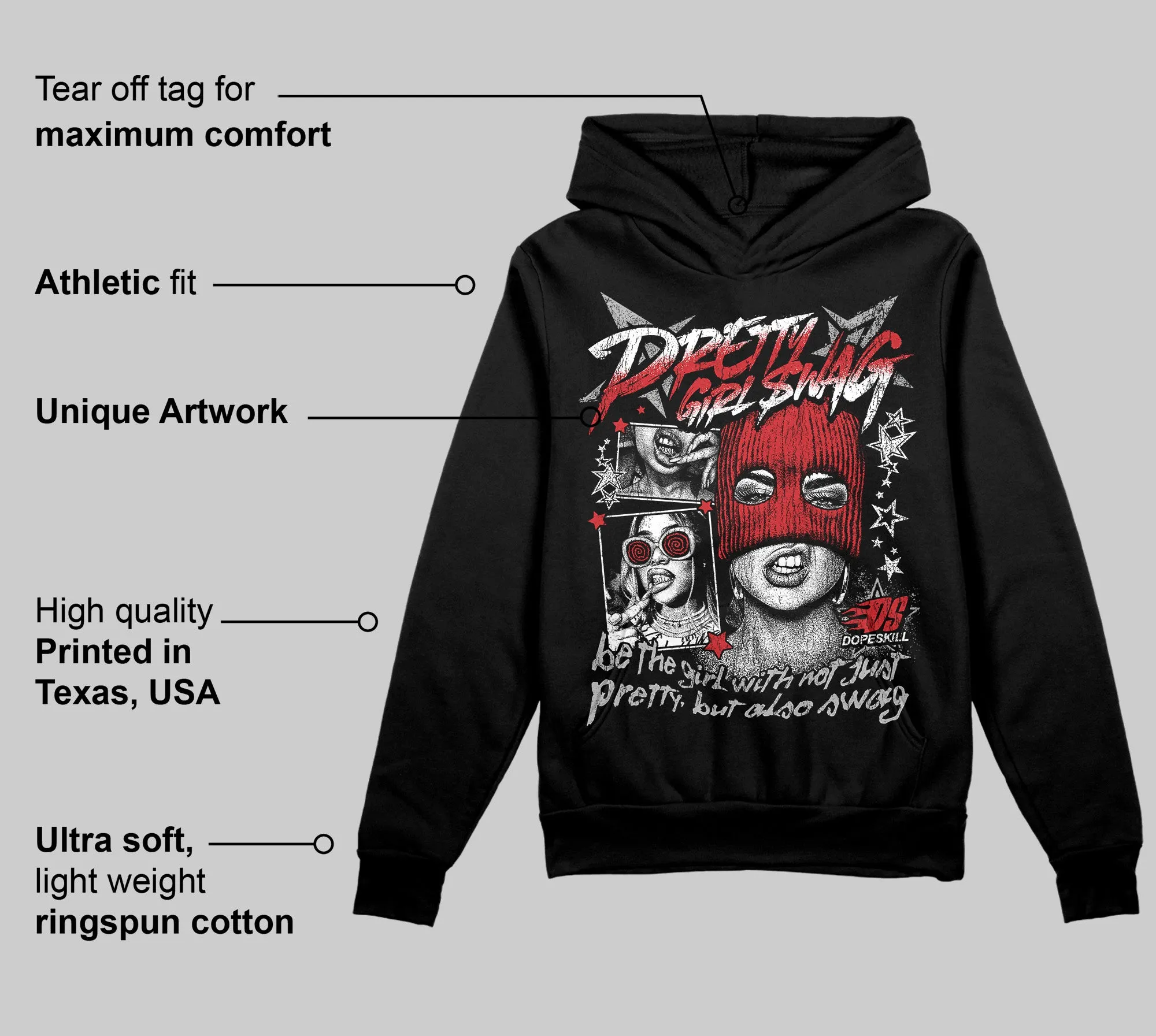 Black Cement 3s DopeSkill Hoodie Sweatshirt Pretty Girl Swag Graphic sold by DopeSkill product image thumbnail 3