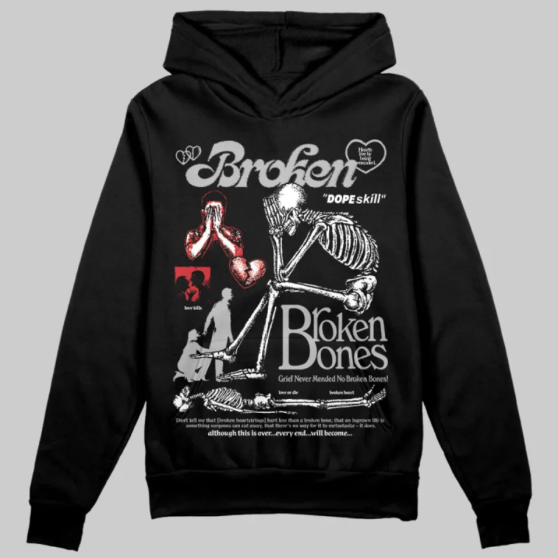 Black Cement 3s DopeSkill Hoodie Sweatshirt Broken Bones Graphic sold by DopeSkill