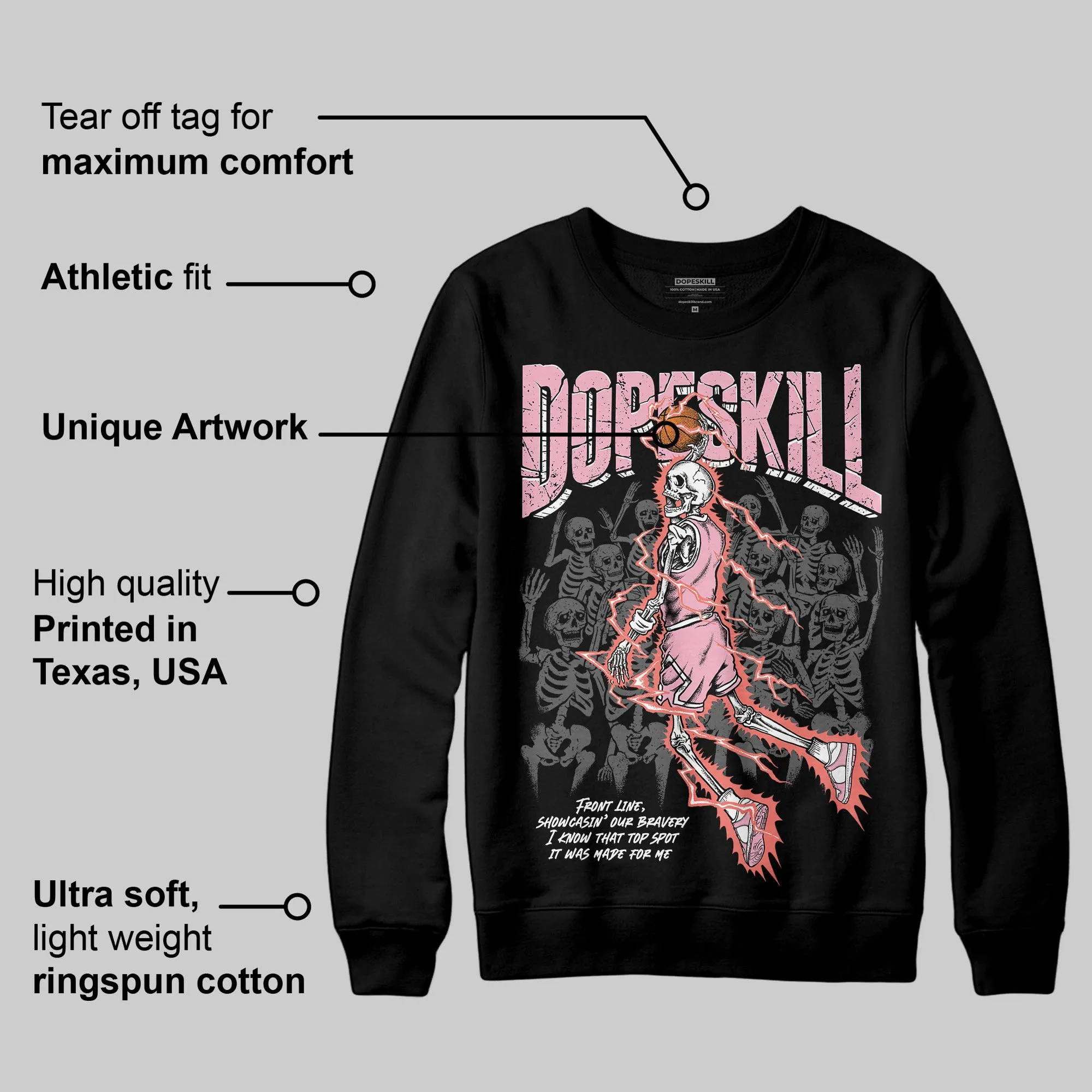 Stars Court White/Pink DopeSkill Sweatshirt Thunder Dunk Graphic sold by DopeSkill product image thumbnail 3