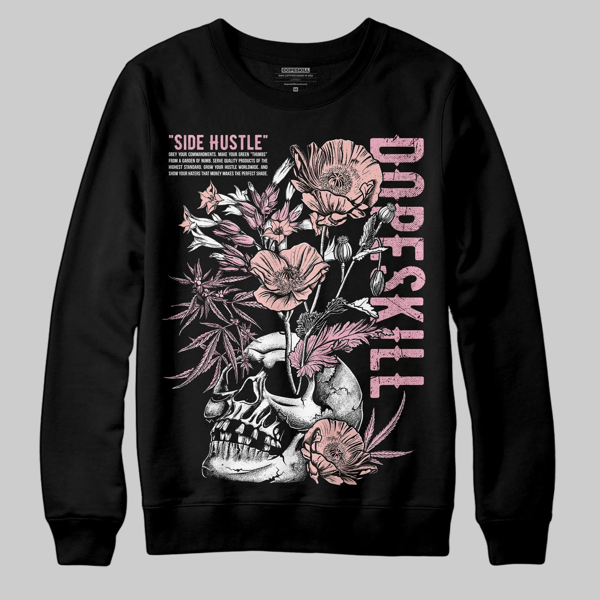 Stars Court White/Pink DopeSkill Sweatshirt Side Hustle Graphic sold by DopeSkill