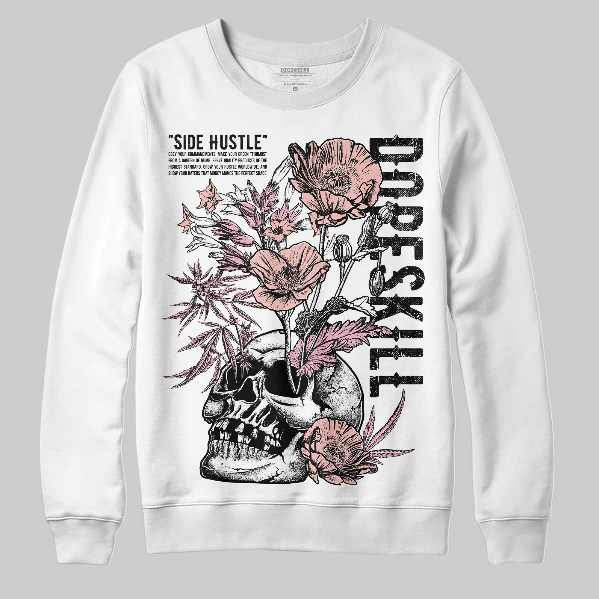 Stars Court White/Pink DopeSkill Sweatshirt Side Hustle Graphic sold by DopeSkill product image thumbnail 2