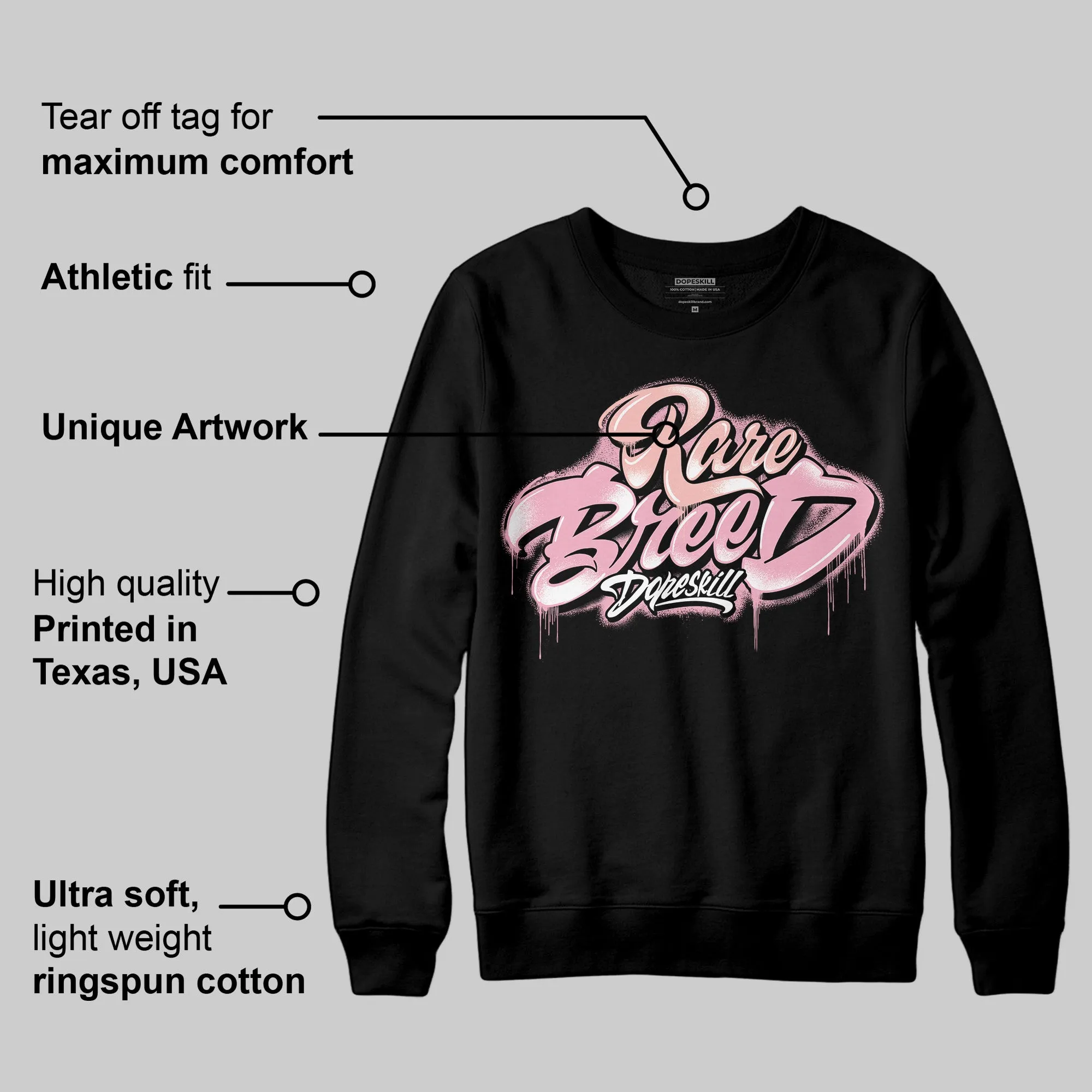 Stars Court White/Pink DopeSkill Sweatshirt Rare Breed Type Graphic sold by DopeSkill product image thumbnail 3