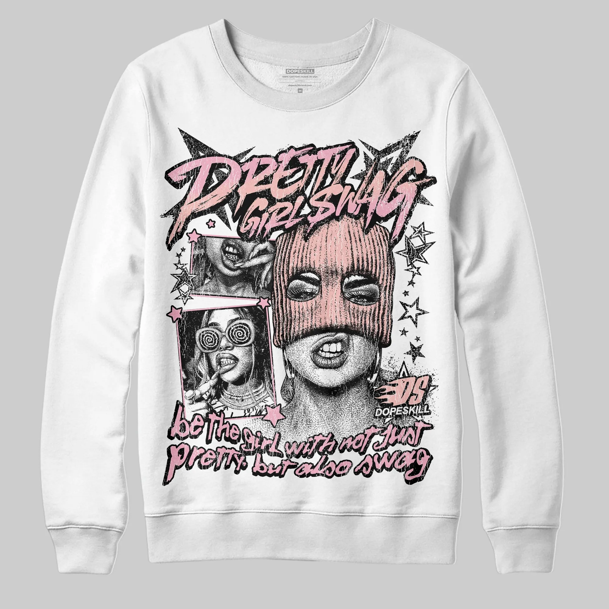 Stars Court White/Pink DopeSkill Sweatshirt Pretty Girl Swag Graphic sold by DopeSkill product image thumbnail 2