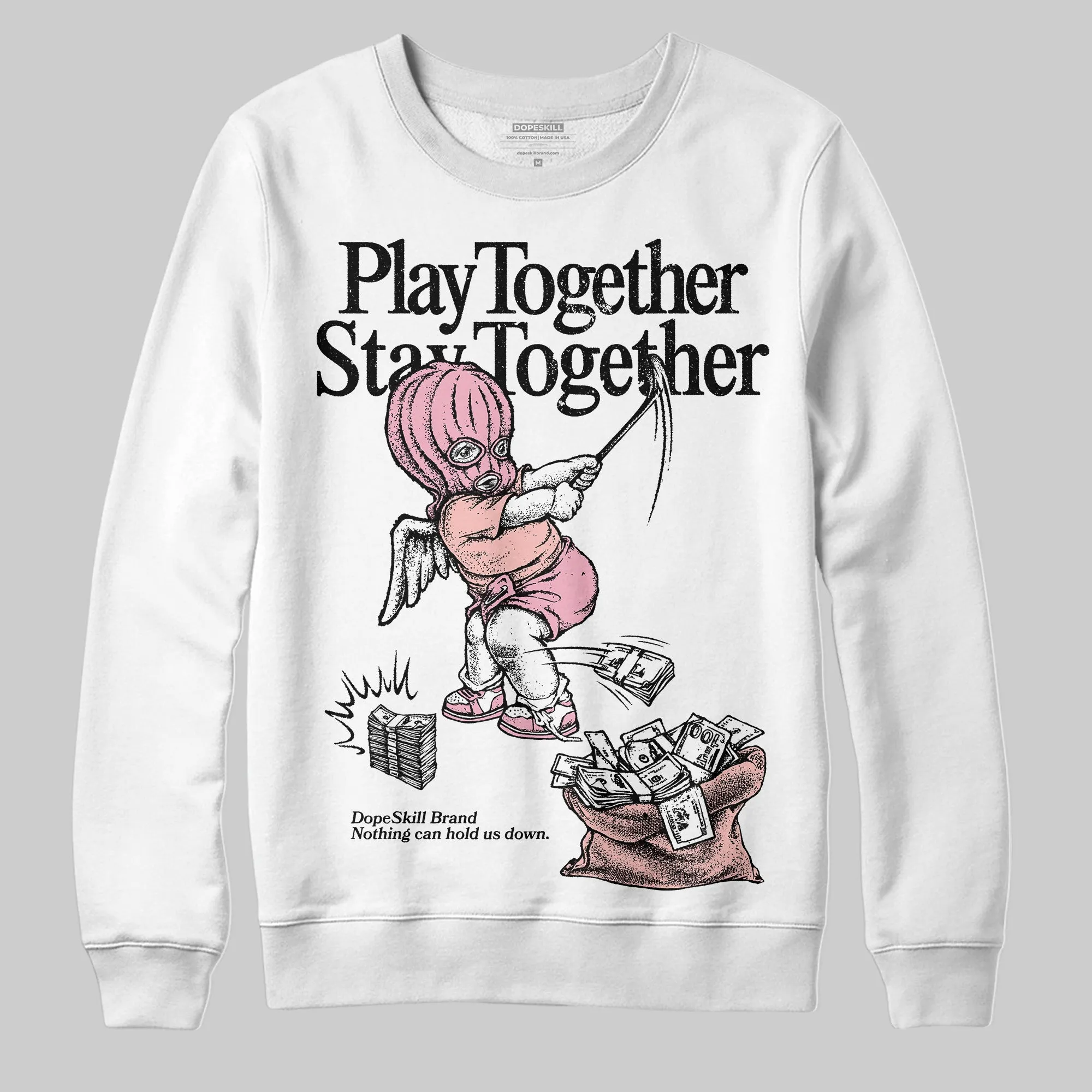 Stars Court White/Pink DopeSkill Sweatshirt Play together, Stay together Graphic sold by DopeSkill product image thumbnail 2