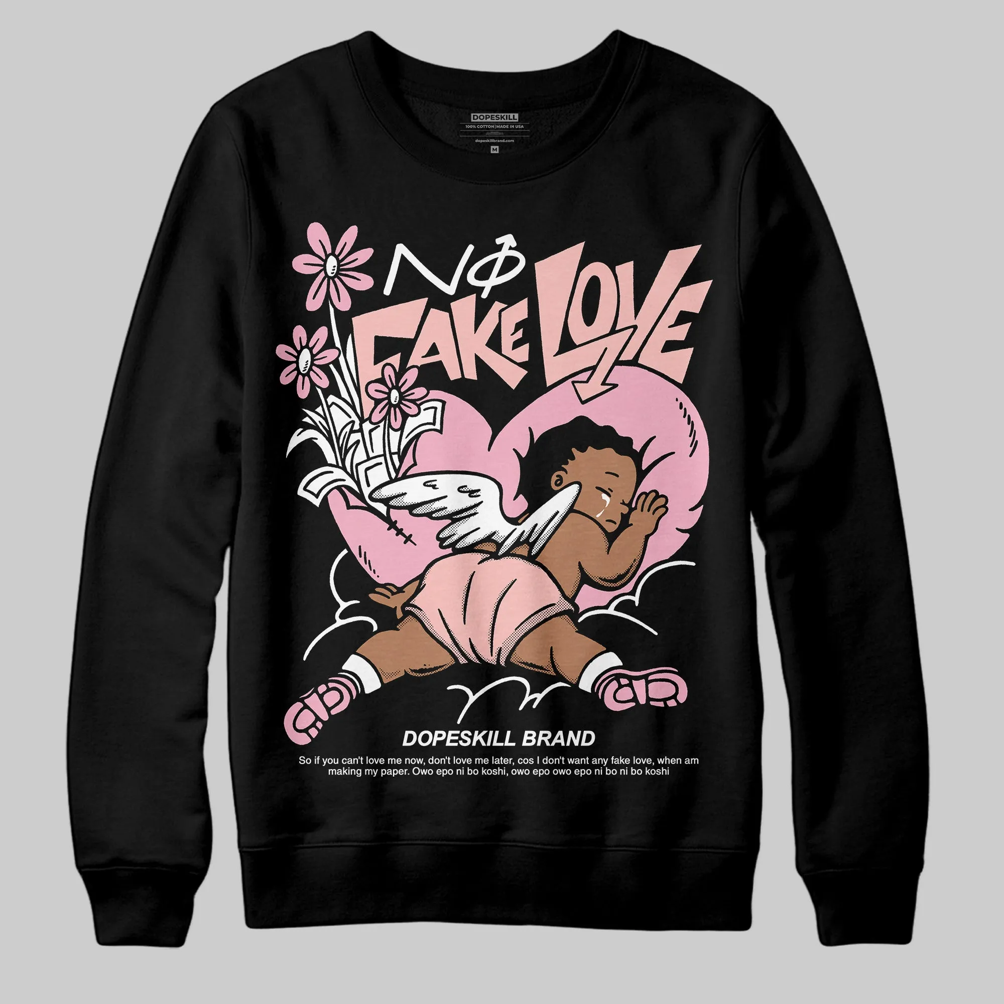 Stars Court White/Pink DopeSkill Sweatshirt No Fake Love Graphic sold by DopeSkill