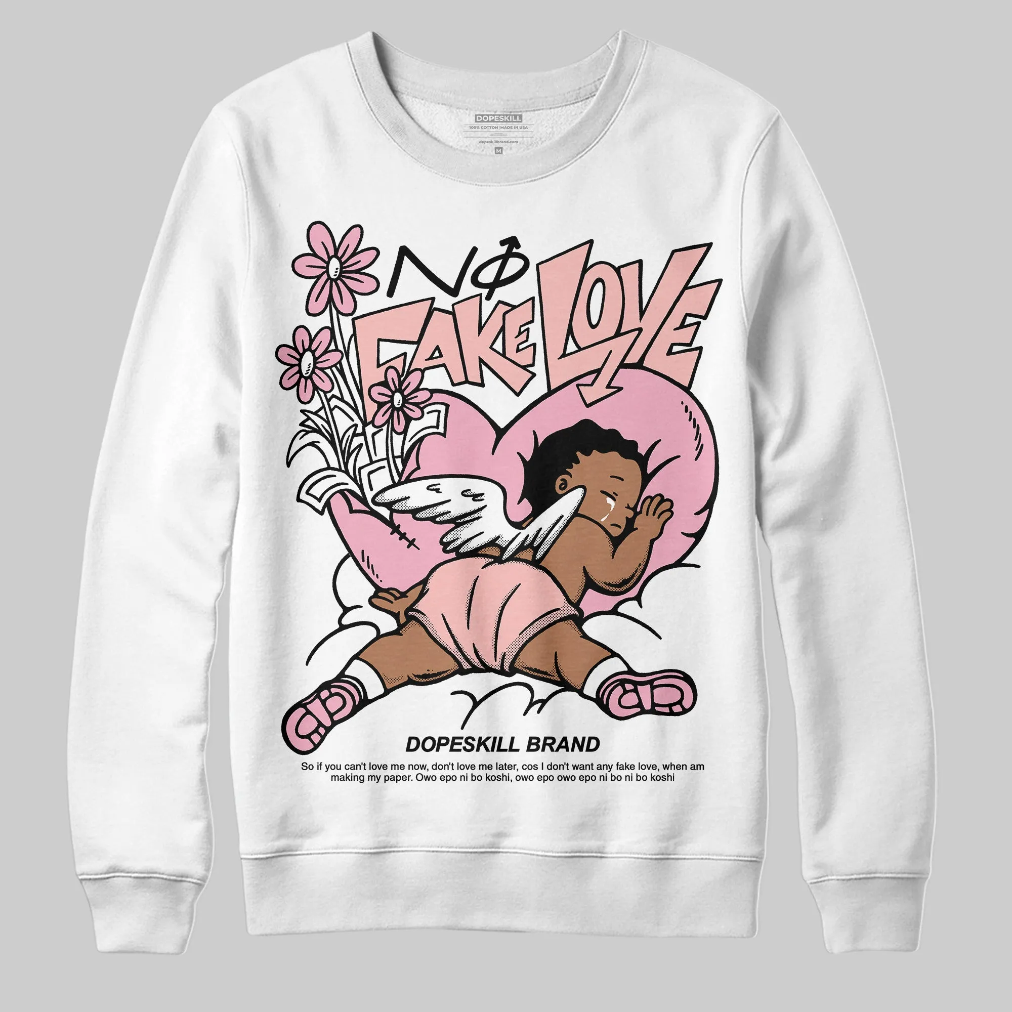 Stars Court White/Pink DopeSkill Sweatshirt No Fake Love Graphic sold by DopeSkill product image thumbnail 2