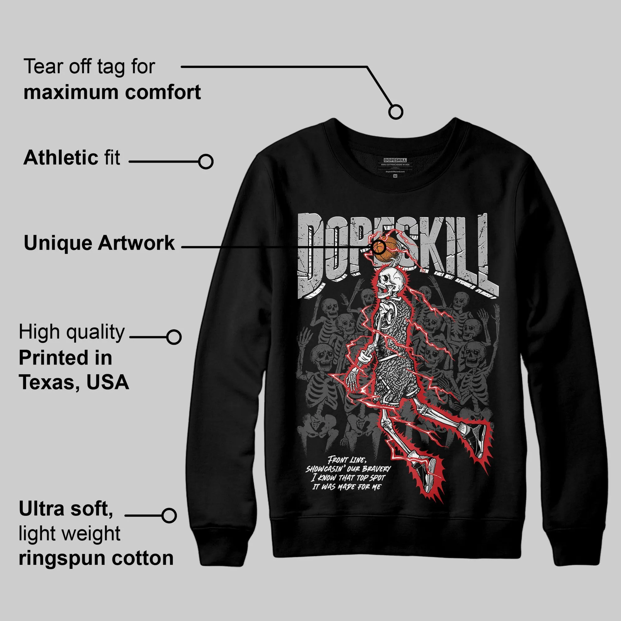 Black Cement 3s DopeSkill Sweatshirt Thunder Dunk Graphic sold by DopeSkill product image thumbnail 3