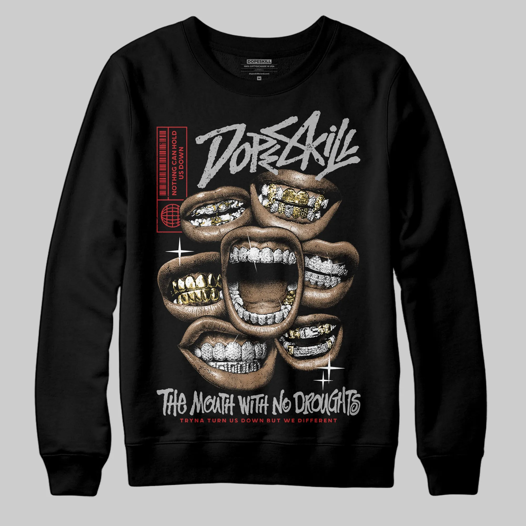 Black Cement 3s DopeSkill Sweatshirt The Mouth With No Droughts Graphic sold by DopeSkill