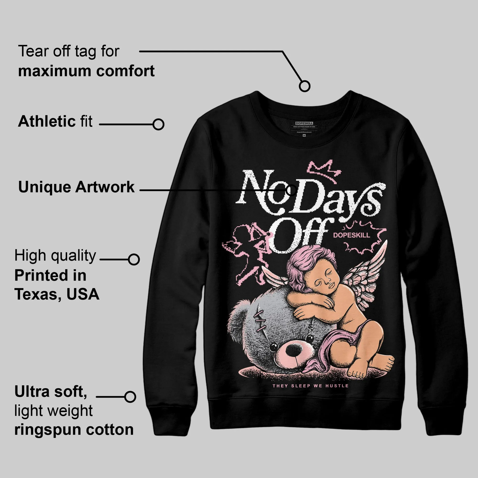 Stars Court White/Pink DopeSkill Sweatshirt New No Days Off Graphic sold by DopeSkill product image thumbnail 3
