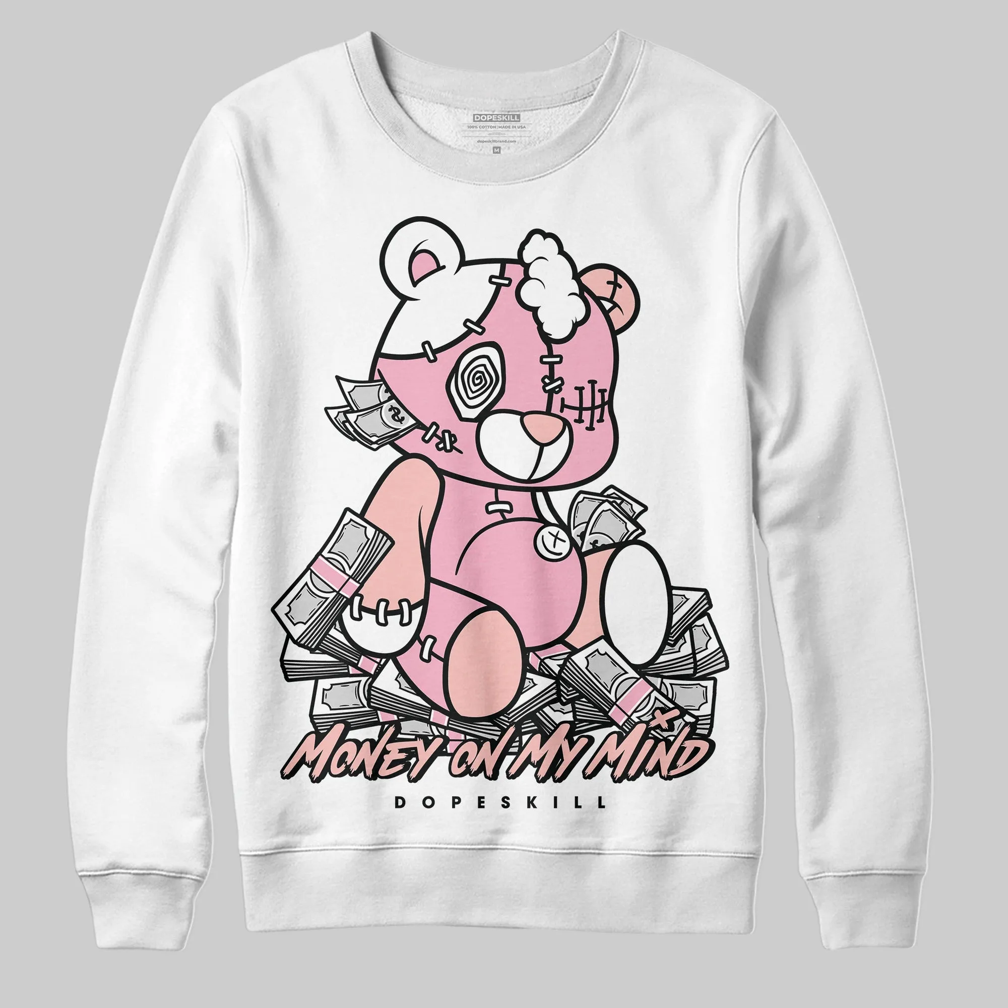 Stars Court White/Pink DopeSkill Sweatshirt MOMM Bear Graphic sold by DopeSkill product image thumbnail 2