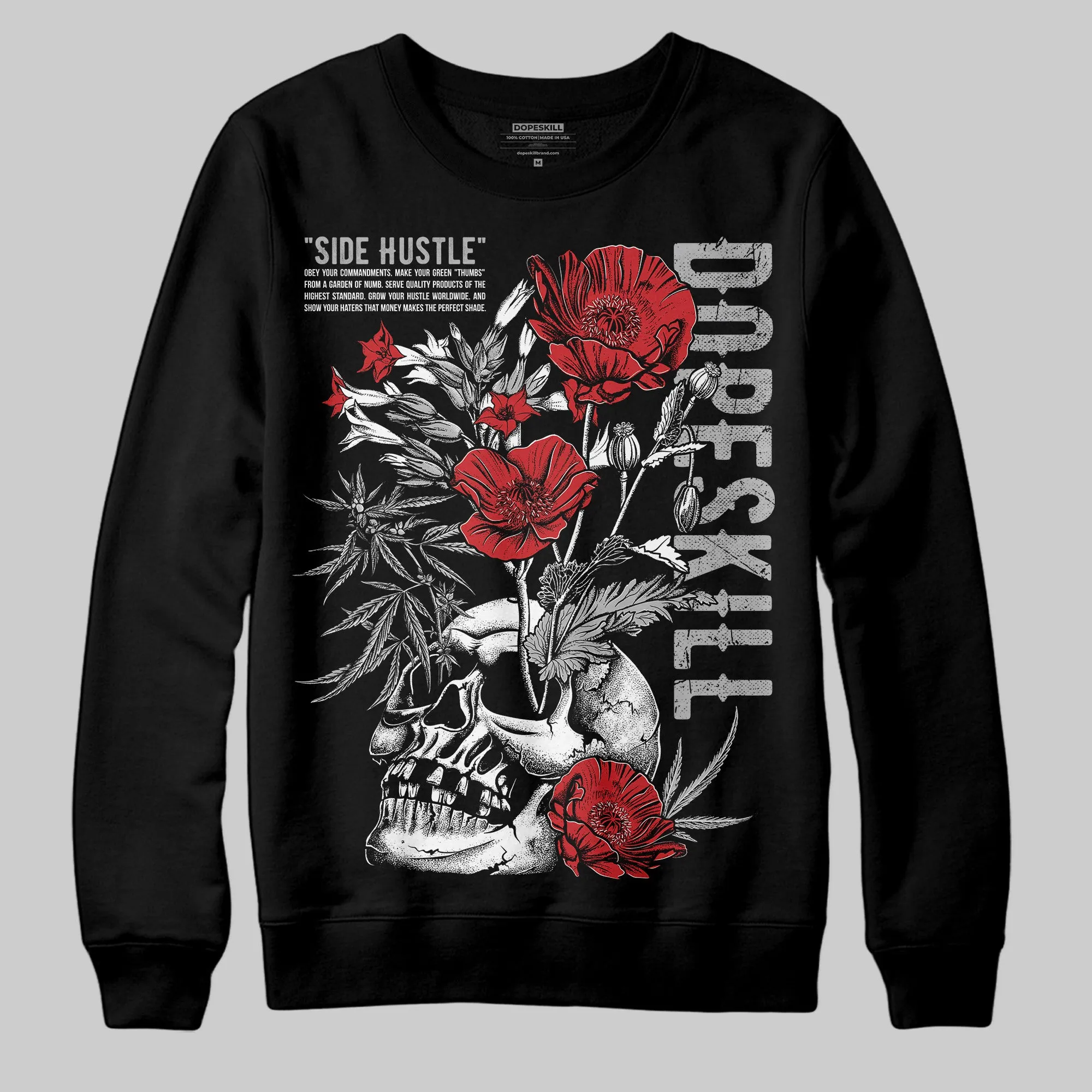Black Cement 3s DopeSkill Sweatshirt Side Hustle Graphic sold by DopeSkill