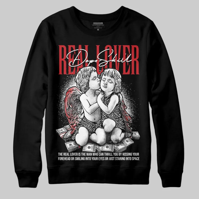 Black Cement 3s DopeSkill Sweatshirt Real Lover Graphic sold by DopeSkill