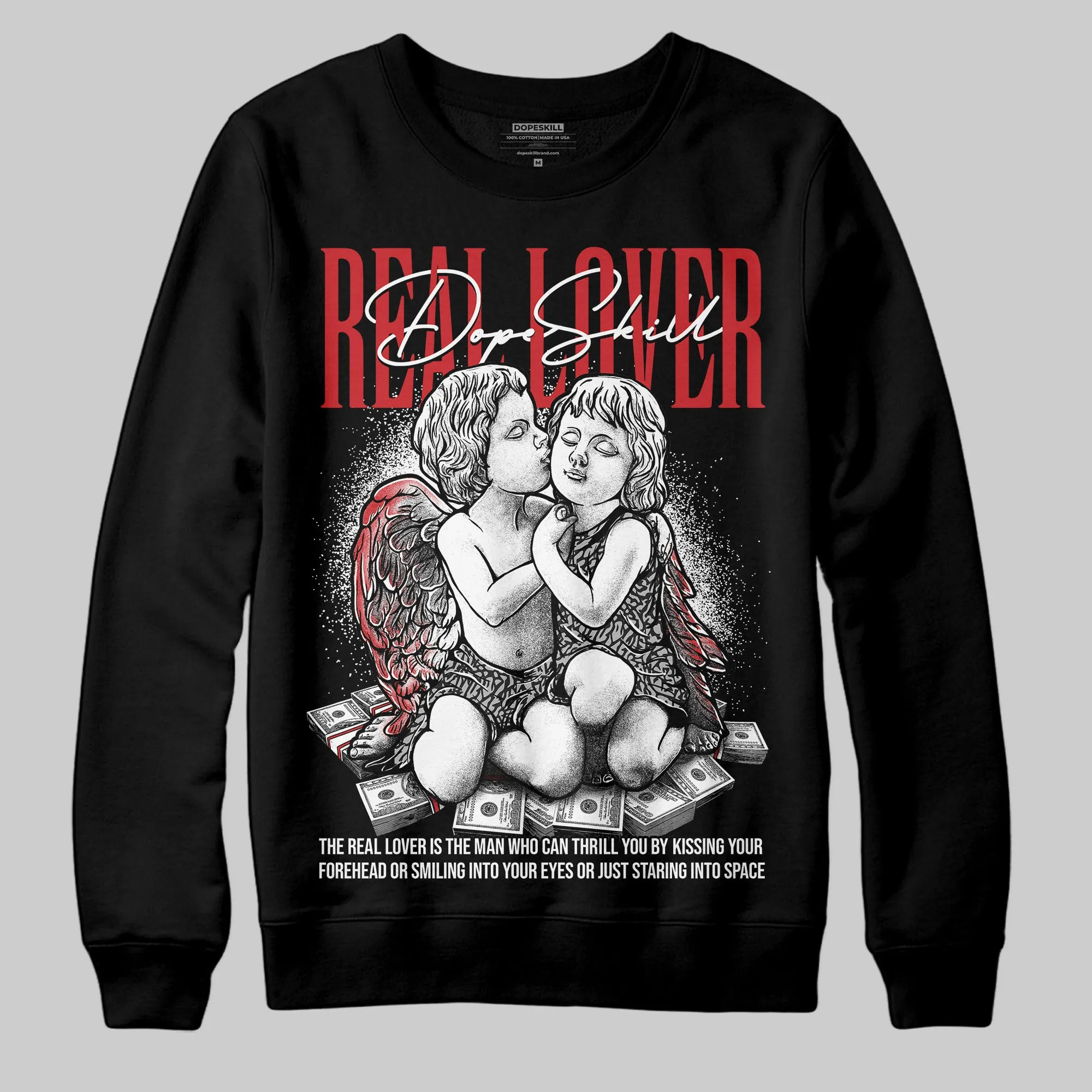 Black Cement 3s DopeSkill Sweatshirt Real Lover Graphic sold by DopeSkill