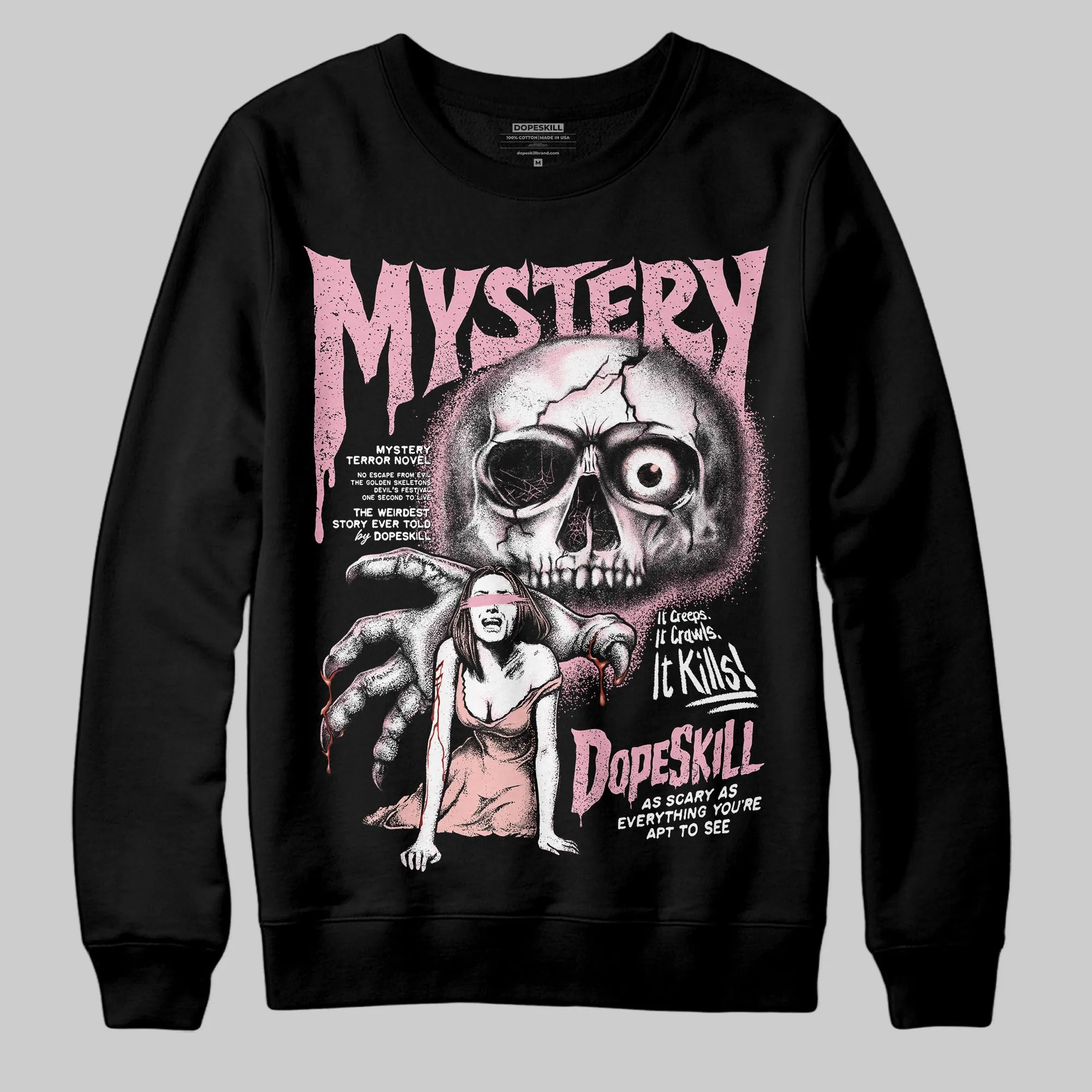 Stars Court White/Pink DopeSkill Sweatshirt Mystery Ghostly Grasp Graphic sold by DopeSkill