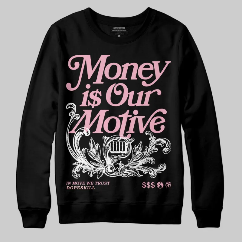 Stars Court White/Pink DopeSkill Sweatshirt Money Is Our Motive Typo Graphic sold by DopeSkill