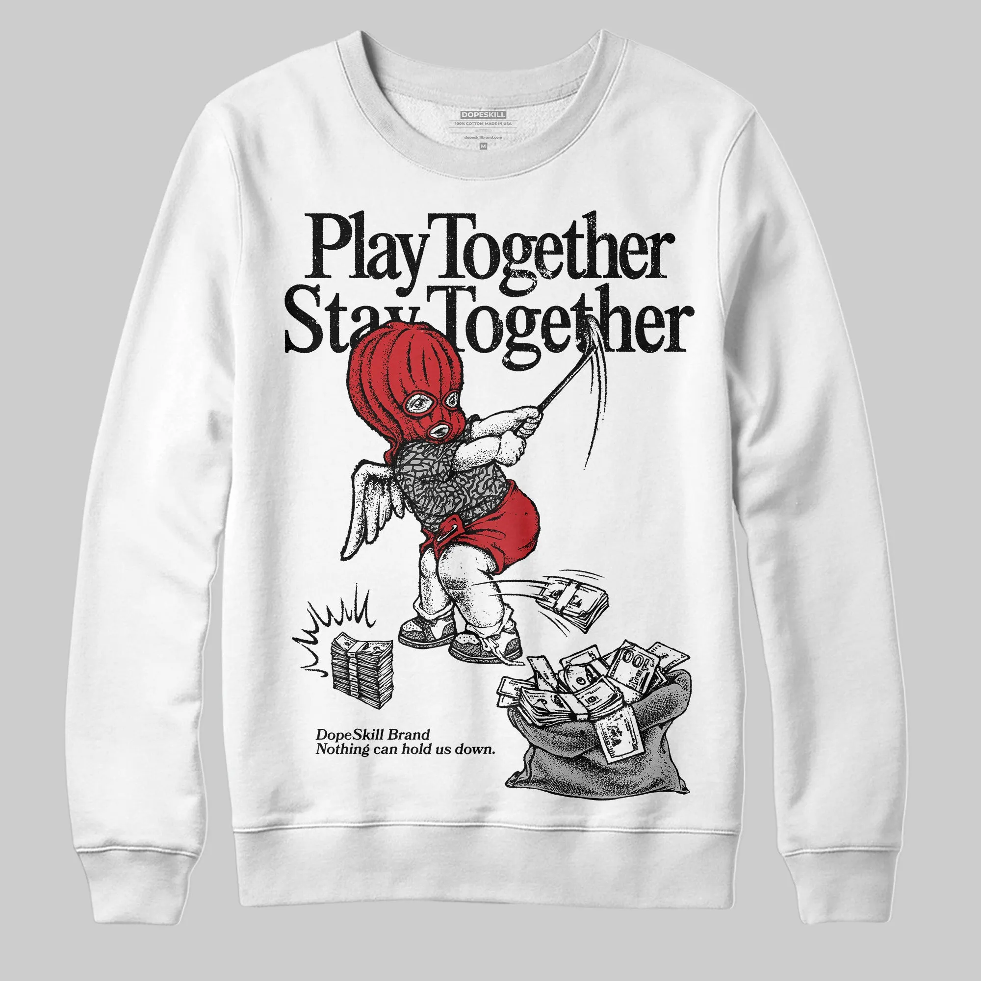 Black Cement 3s DopeSkill Sweatshirt Play together, Stay together Graphic sold by DopeSkill product image thumbnail 2