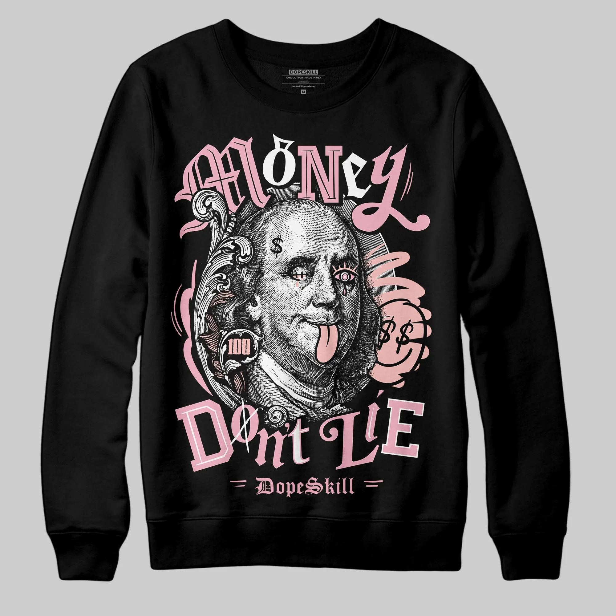 Stars Court White/Pink DopeSkill Sweatshirt Money Don't Lie Graphic sold by DopeSkill